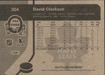 2014-15 O-Pee-Chee - Retro #304 David Clarkson Back