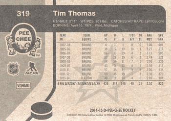 2014-15 O-Pee-Chee - Retro #319 Tim Thomas Back