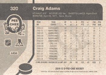 2014-15 O-Pee-Chee - Retro #320 Craig Adams Back