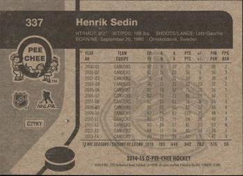 2014-15 O-Pee-Chee - Retro #337 Henrik Sedin Back