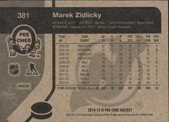 2014-15 O-Pee-Chee - Retro #381 Marek Zidlicky Back