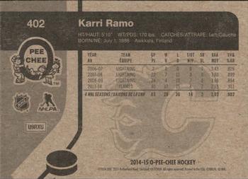 2014-15 O-Pee-Chee - Retro #402 Karri Ramo Back