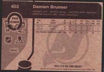 2014-15 O-Pee-Chee - Retro #403 Damien Brunner Back