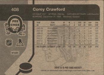 2014-15 O-Pee-Chee - Retro #408 Corey Crawford Back