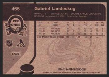 2014-15 O-Pee-Chee - Retro #465 Gabriel Landeskog Back
