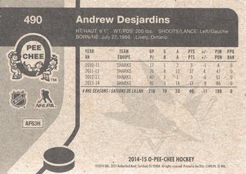 2014-15 O-Pee-Chee - Retro #490 Andrew Desjardins Back