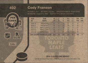 2014-15 O-Pee-Chee - Retro #492 Cody Franson Back