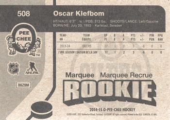 2014-15 O-Pee-Chee - Retro #508 Oscar Klefbom Back