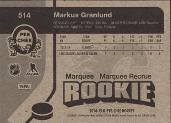 2014-15 O-Pee-Chee - Retro #514 Markus Granlund Back