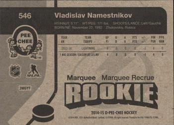 2014-15 O-Pee-Chee - Retro #546 Vladislav Namestnikov Back
