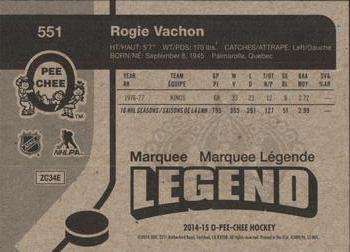 2014-15 O-Pee-Chee - Retro #551 Rogie Vachon Back