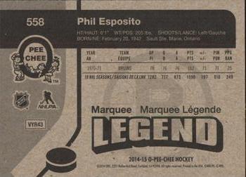 2014-15 O-Pee-Chee - Retro #558 Phil Esposito Back