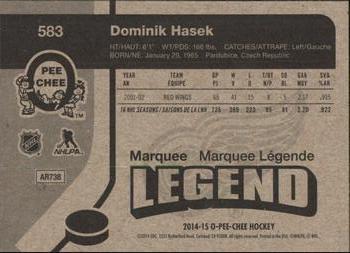2014-15 O-Pee-Chee - Retro #583 Dominik Hasek Back
