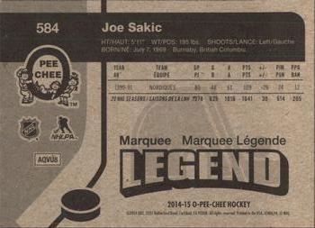 2014-15 O-Pee-Chee - Retro #584 Joe Sakic Back