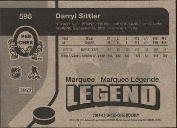 2014-15 O-Pee-Chee - Retro #596 Darryl Sittler Back
