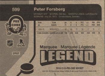 2014-15 O-Pee-Chee - Retro #599 Peter Forsberg Back