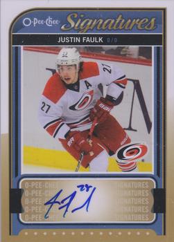 2014-15 O-Pee-Chee - Signatures #S-JF Justin Faulk Front