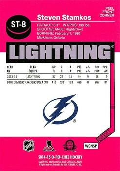 2014-15 O-Pee-Chee - Stickers #ST-8 Steven Stamkos Back