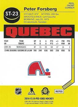 2014-15 O-Pee-Chee - Stickers #ST-23 Peter Forsberg Back