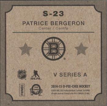 2014-15 O-Pee-Chee - V Series A #S-23 Patrice Bergeron Back