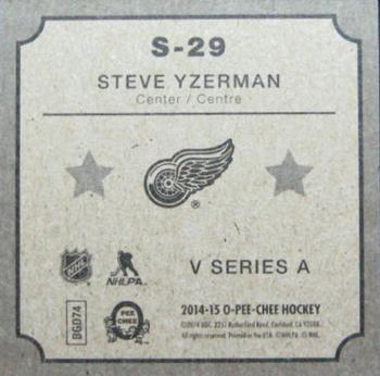 2014-15 O-Pee-Chee - V Series A #S-29 Steve Yzerman Back
