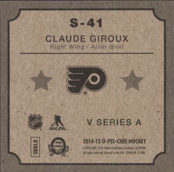 2014-15 O-Pee-Chee - V Series A #S-41 Claude Giroux Back