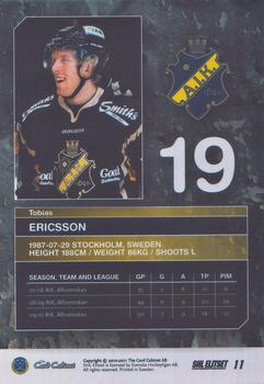 2010-11 SHL Elitset #11 Tobias Ericsson Back