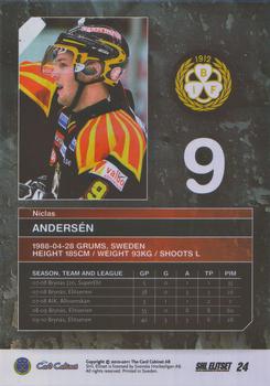 2010-11 SHL Elitset #24 Niclas Andersen Back
