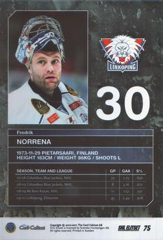 2010-11 SHL Elitset #75 Fredrik Norrena Back