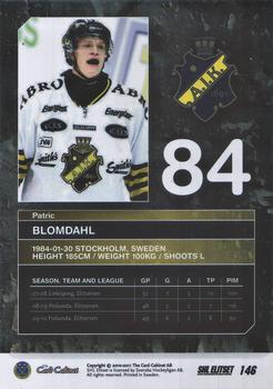 2010-11 SHL Elitset #146 Patric Blomdahl Back