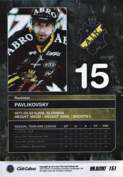 2010-11 SHL Elitset #151 Rastislav Pavlikovsky Back
