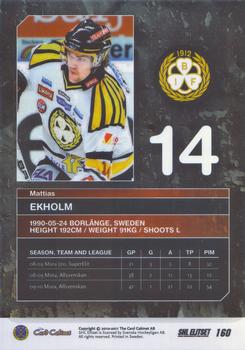 2010-11 SHL Elitset #160 Mattias Ekholm Back