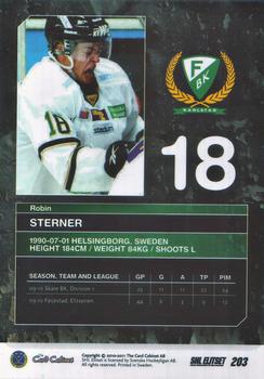2010-11 SHL Elitset #203 Robin Sterner Back