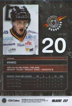 2010-11 SHL Elitset #237 Joonas Vihko Back