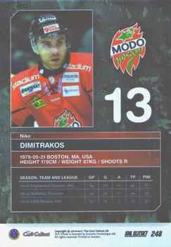 2010-11 SHL Elitset #248 Niko Dimitrakos Back