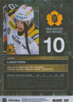 2010-11 SHL Elitset #255 Joakim Lindstrom Back