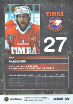 2010-11 SHL Elitset #284 Timo Pärssinen Back