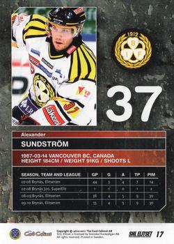 2010-11 SHL Elitset #17 Alexander Sundstrom Back