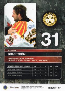 2010-11 SHL Elitset #21 Jonathan Granström Back