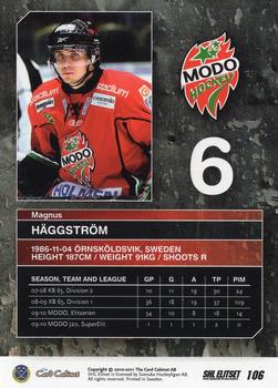 2010-11 SHL Elitset #106 Magnus Haggstrom Back