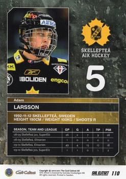 2010-11 SHL Elitset #110 Adam Larsson Back