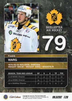 2010-11 SHL Elitset #120 Fredrik Warg Back
