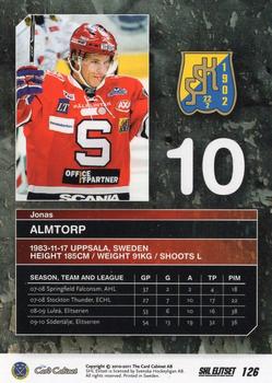 2010-11 SHL Elitset #126 Jonas Almtorp Back