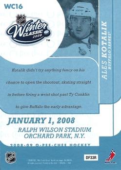 2008-09 O-Pee-Chee - Winter Classic Highlights #WC16 Ales Kotalik Back