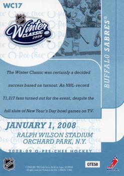 2008-09 O-Pee-Chee - Winter Classic Highlights #WC17 Buffalo Sabres Back