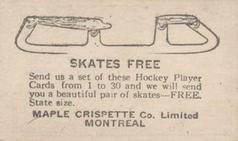 1924-25 Maple Crispette (V130) #20 George Carroll Back