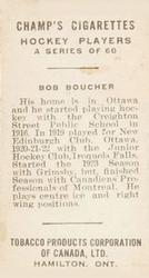 1924-25 Champ's Cigarettes (C144) #NNO Bob Boucher Back