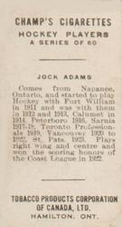 1924-25 Champ's Cigarettes (C144) #NNO Jack Adams Back