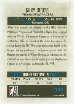 2009-10 In The Game Between The Pipes #147 Gary Inness Back