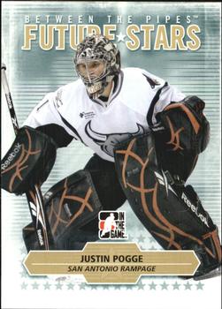 2009-10 In The Game Between The Pipes #18 Justin Pogge Front